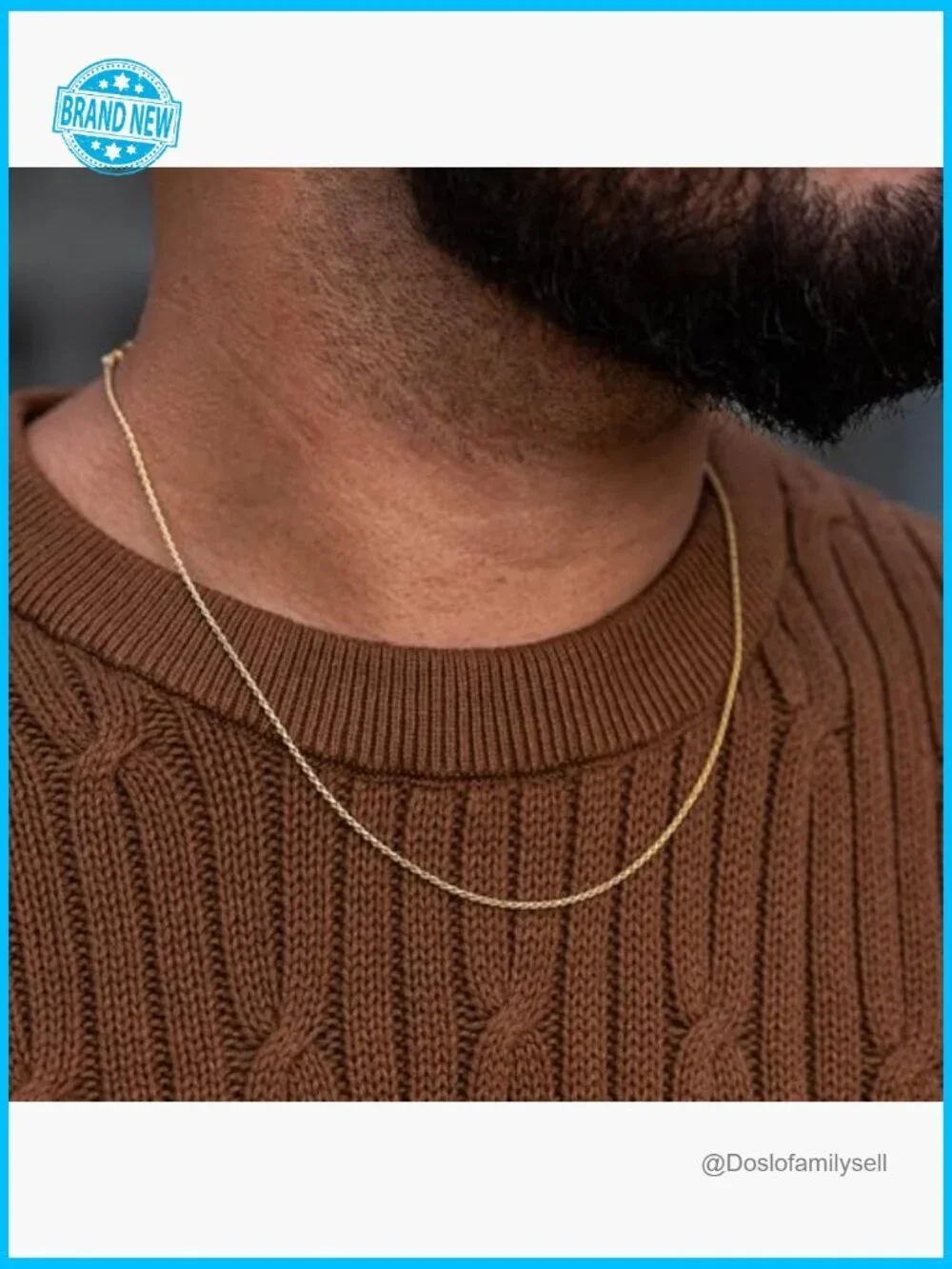 14K Gold Rope Chain Necklace Dainty Minimal Classic Unisex Adjustable Length